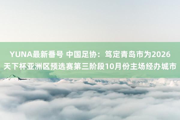 YUNA最新番号 中国足协：笃定青岛市为2026天下杯亚洲区预选赛第三阶段10月份主场经办城市