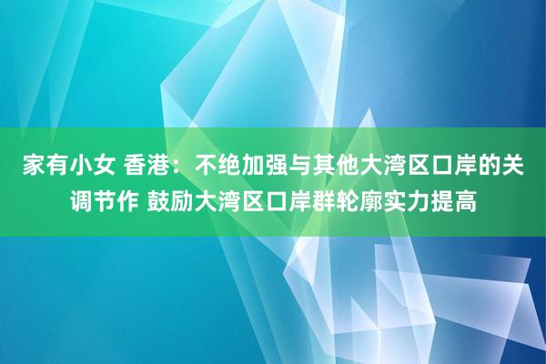 家有小女 香港：不绝加强与其他大湾区口岸的关调节作 鼓励大湾区口岸群轮廓实力提高