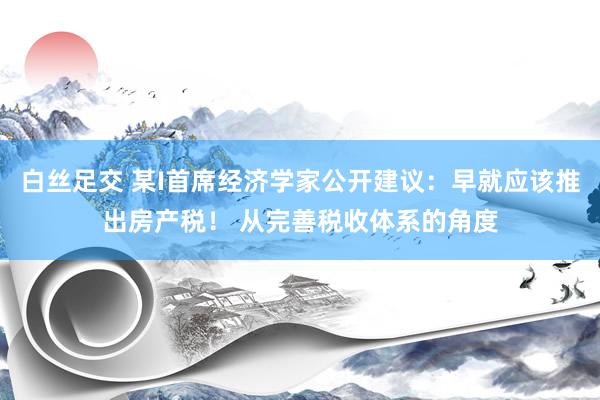 白丝足交 某I首席经济学家公开建议：早就应该推出房产税！ 从完善税收体系的角度