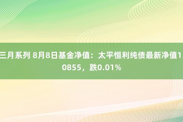 三月系列 8月8日基金净值：太平恒利纯债最新净值1.0855，跌0.01%