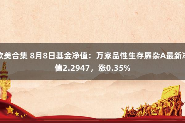 欧美合集 8月8日基金净值：万家品性生存羼杂A最新净值2.2947，涨0.35%