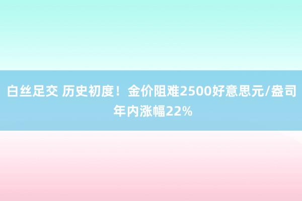 白丝足交 历史初度！金价阻难2500好意思元/盎司 年内涨幅22%