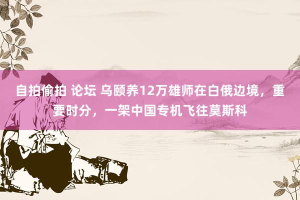 自拍偷拍 论坛 乌颐养12万雄师在白俄边境，重要时分，一架中国专机飞往莫斯科