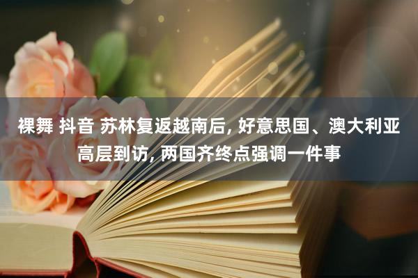 裸舞 抖音 苏林复返越南后， 好意思国、澳大利亚高层到访， 两国齐终点强调一件事