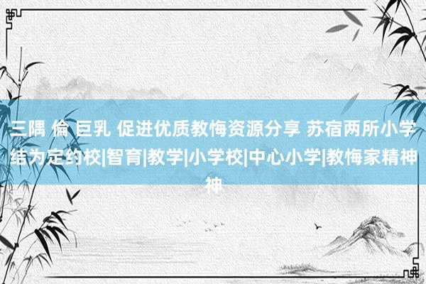 三隅 倫 巨乳 促进优质教悔资源分享 苏宿两所小学结为定约校|智育|教学|小学校|中心小学|教悔家精神